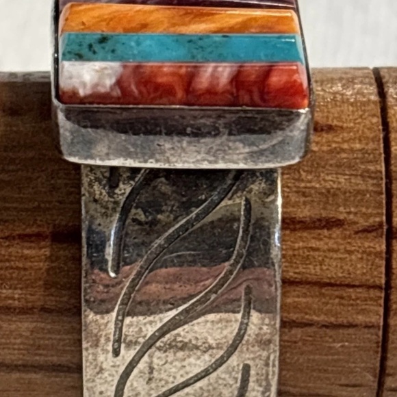 VTG Jay King Mine Finds Turquoise Coral Spiny Oyster Sterling Mens  Ring Sz 10.5 - Picture 3 of 15